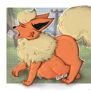 Flareon digesting a cutie [Shaded]